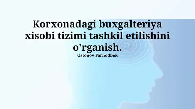 Korxonadagi Buxgalteriya Xisobi Tizimi 1