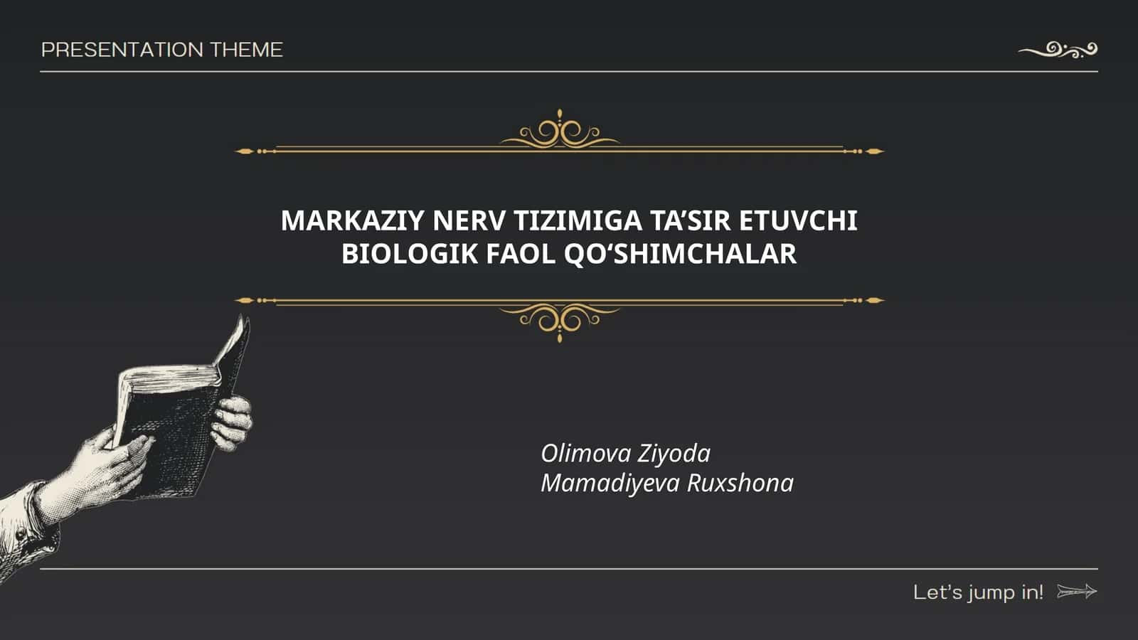 MARKAZIY NERV TIZIMIGA TA’SIR ETUVCHI BIOLOGIK FAOL QO‘SHIMCHALAR 1