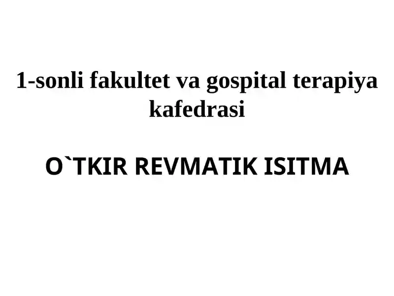O`TKIR REVMATIK ISITMA