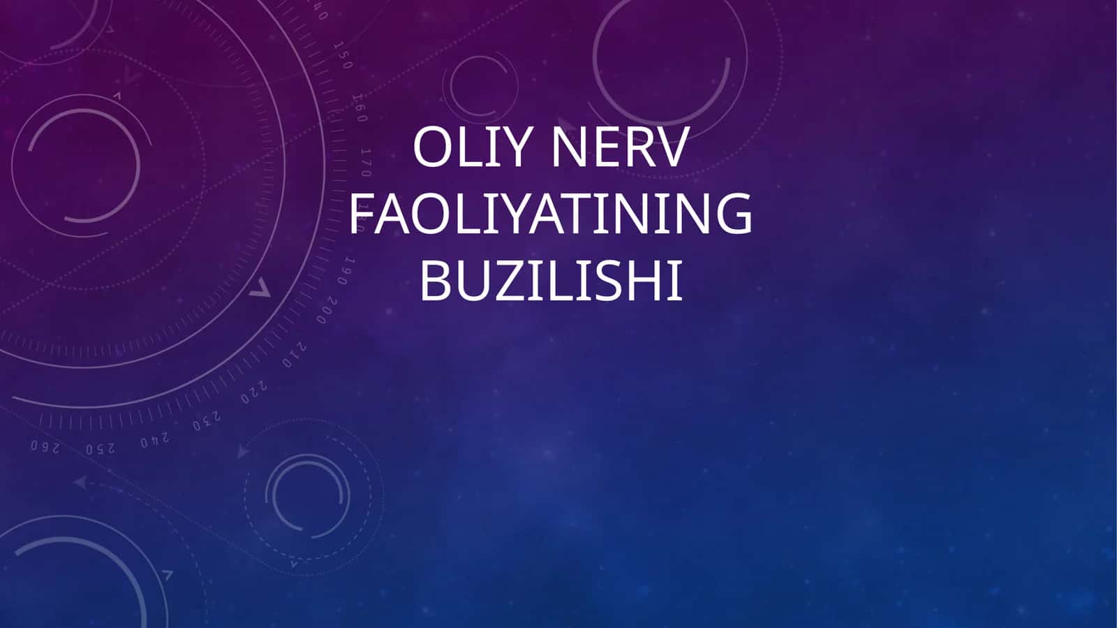 Oliynerv faoliyatining buzilishi 1