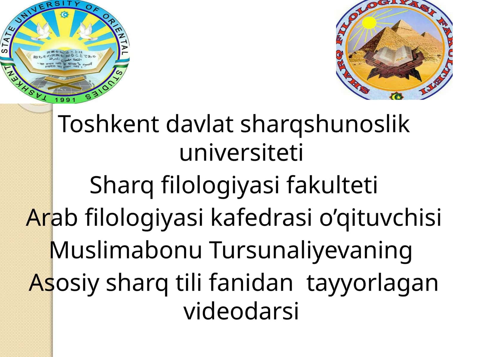 Zaif fe’llarning o‘tgan zamonda tuslanishi 1
