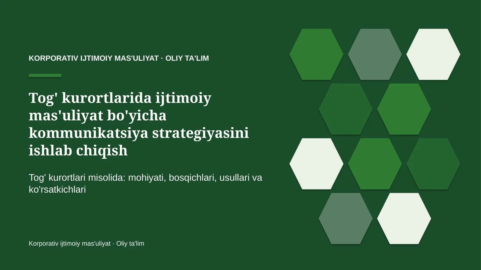 tog' kurortlarida ijtimoiy mas'uliyat bo'yicha kommunikatsiya strategiyasini ishlab chiqish 2148 1