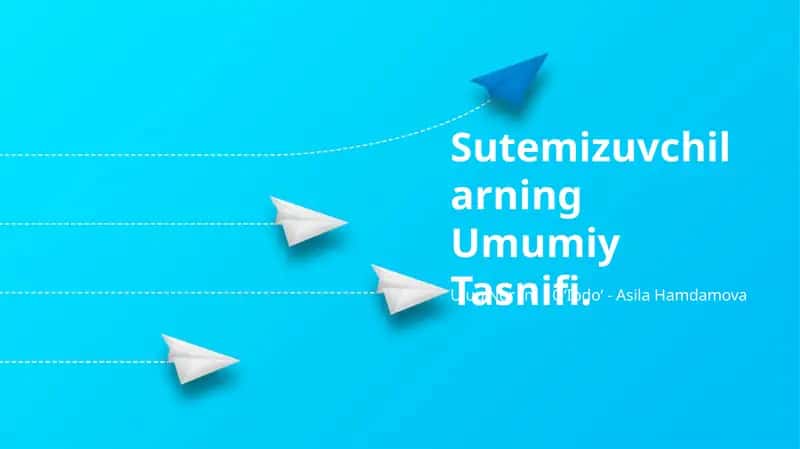 Sutemizuvchilarning Umumiy Tasnifi 1
