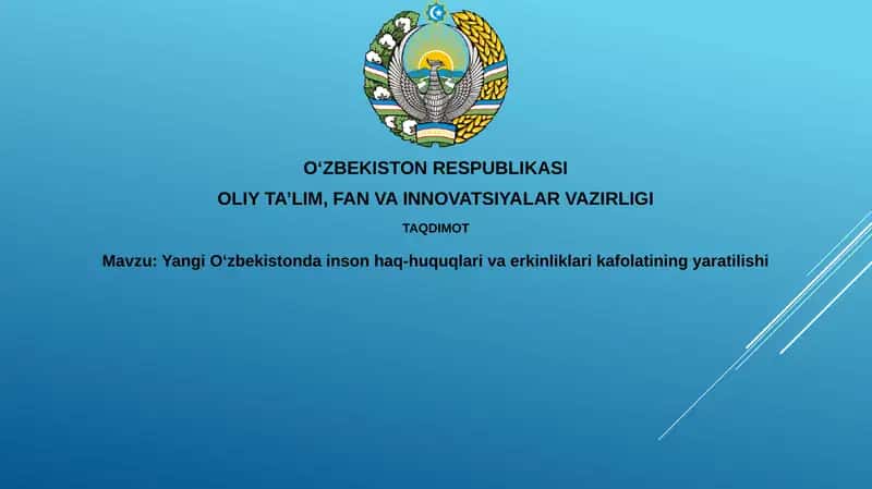 Yangi O‘zbekiston dastlabki inson haq-huquqlari va erkinliklari kafolatining yaratilishi 1