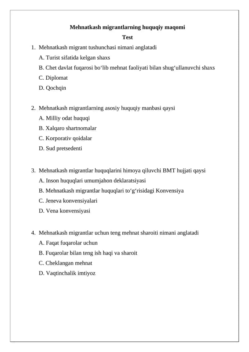 Mehnatkash migrantlarning huquqiy maqomi 1