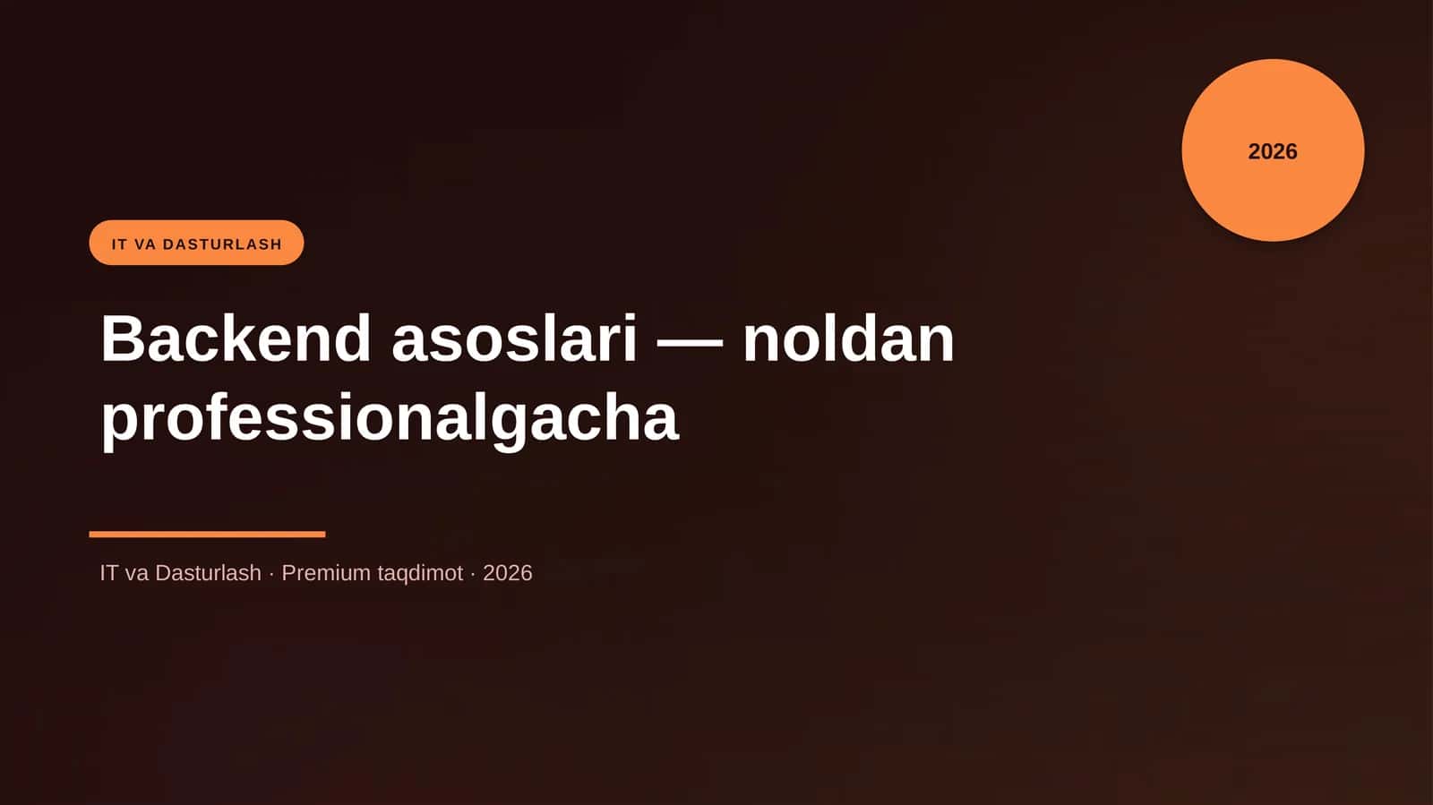 Backend asoslari — noldan professionalgacha 1