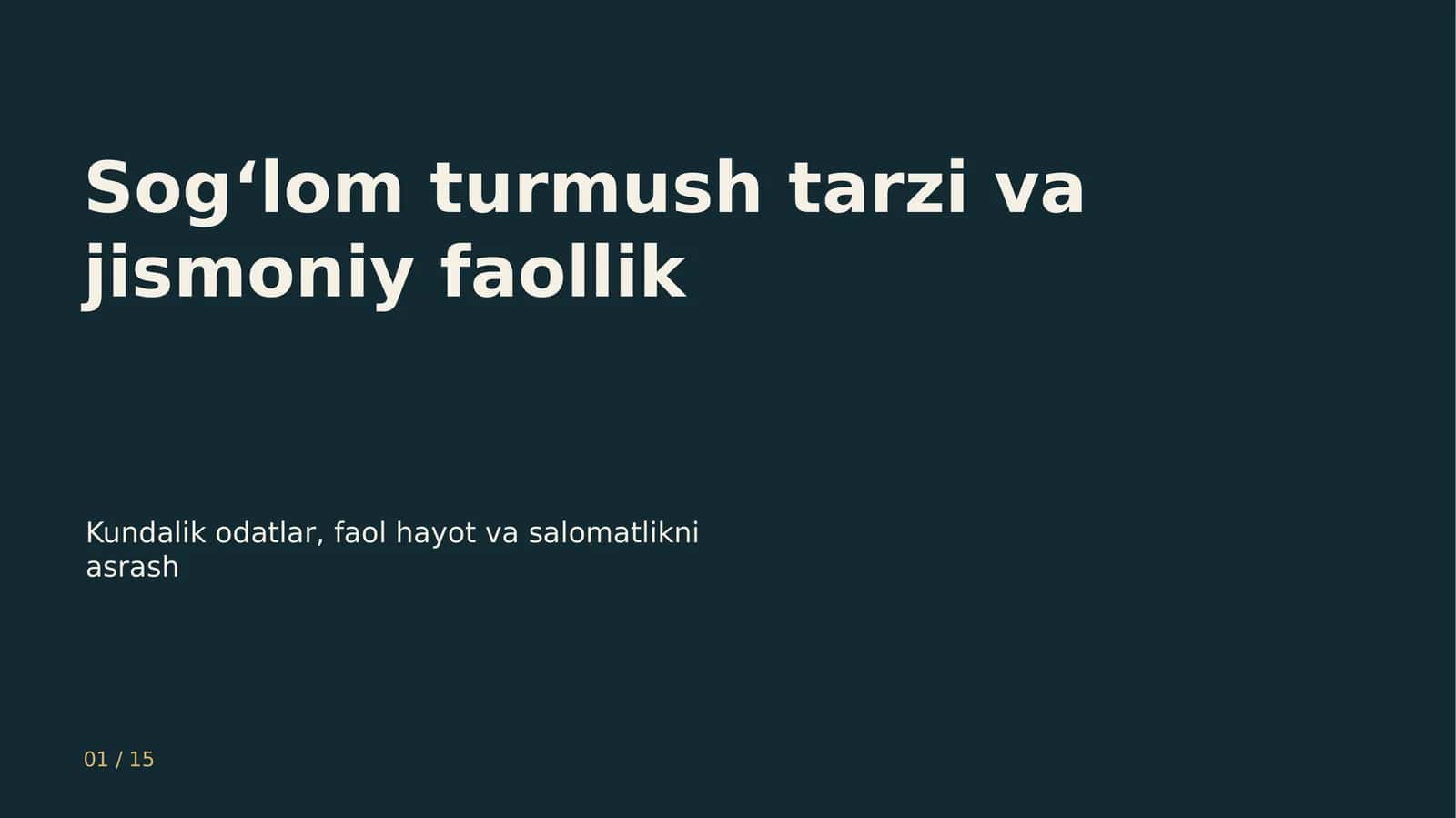 Sog‘lom turmush tarzi va jismoniy faollik 1