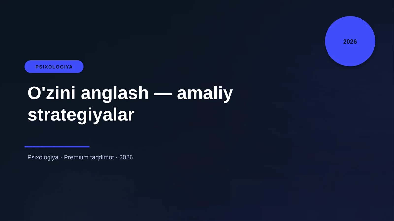O'zini anglash — amaliy strategiyalar 1