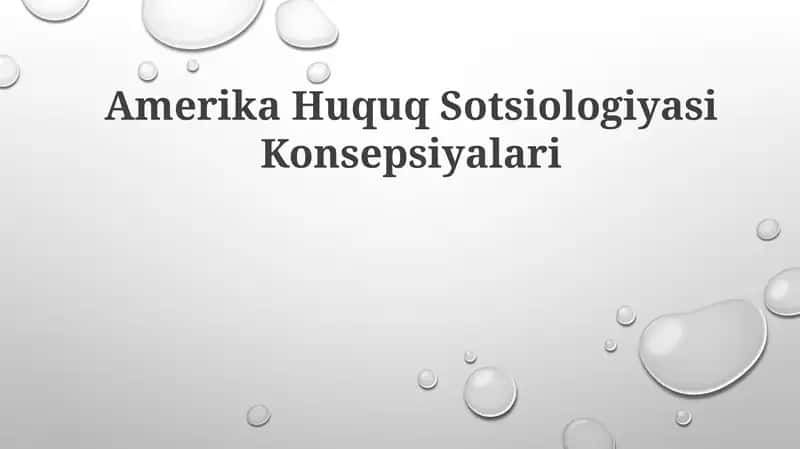 Amerika Huquq Sotsiologiyasi Konsepsiyalari 1