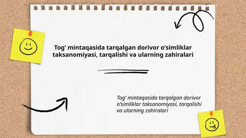 Togʻ mintaqasida tarqalgan dorivor oʻsimliklar taksanomiyasi 1