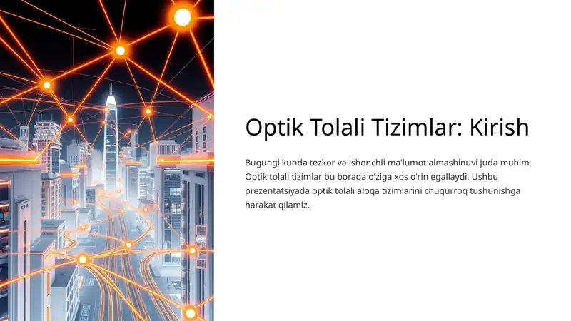 Optik Tolali Tizimlar: Kirish 1