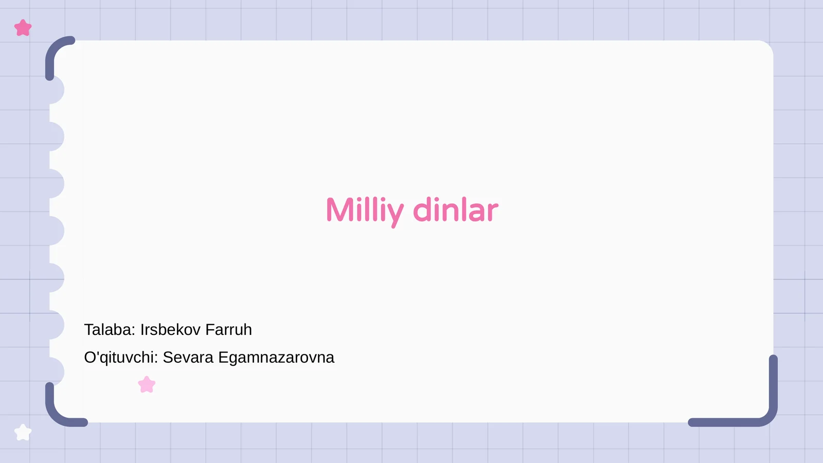 Milliy dinlar 1