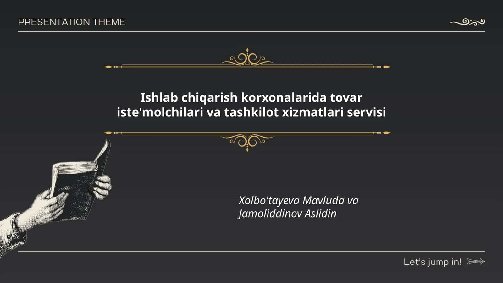 Tovar iste'molchilari va tashkilot xizmatlari servisi 1