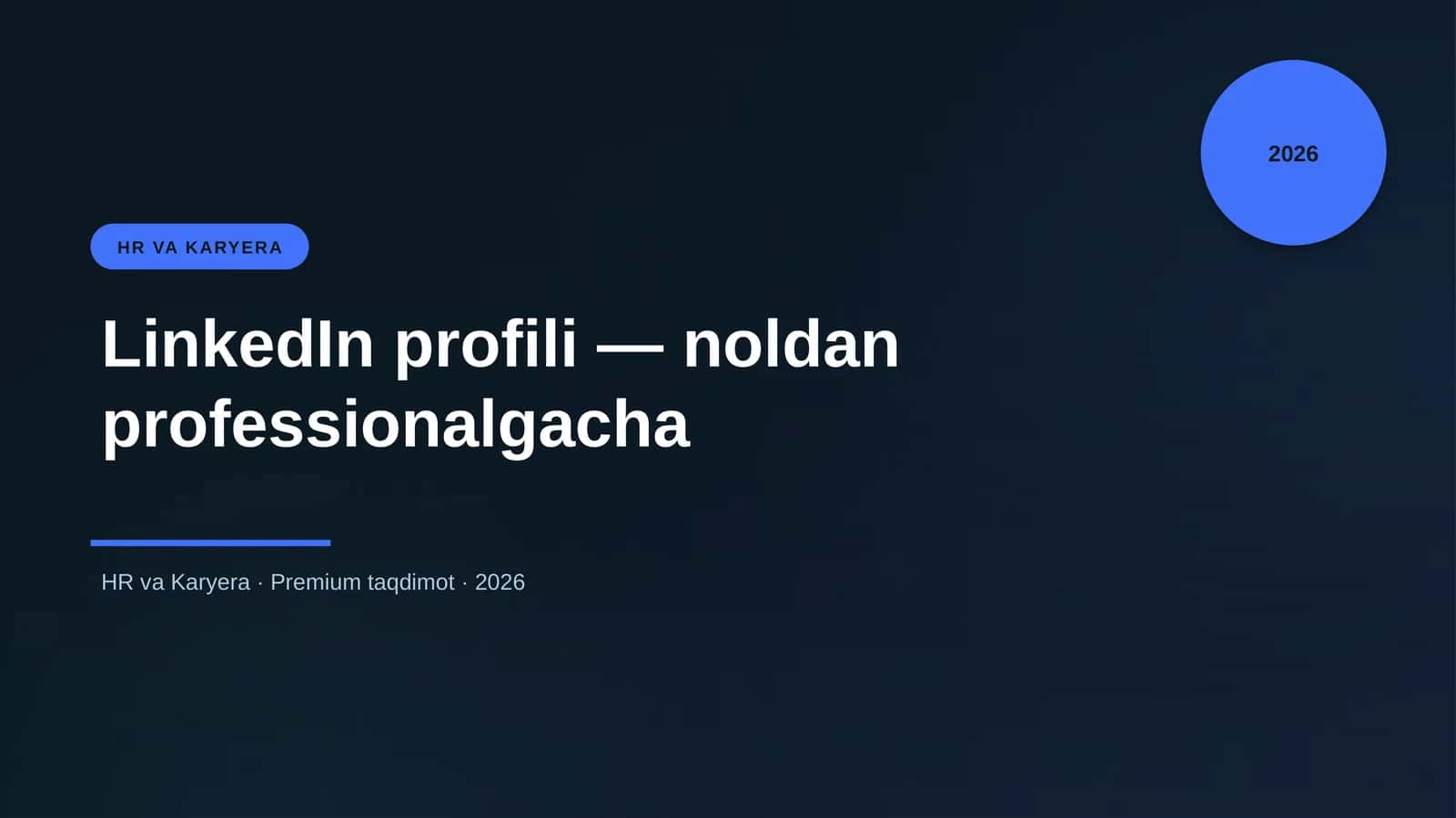LinkedIn profili — noldan professionalgacha 1