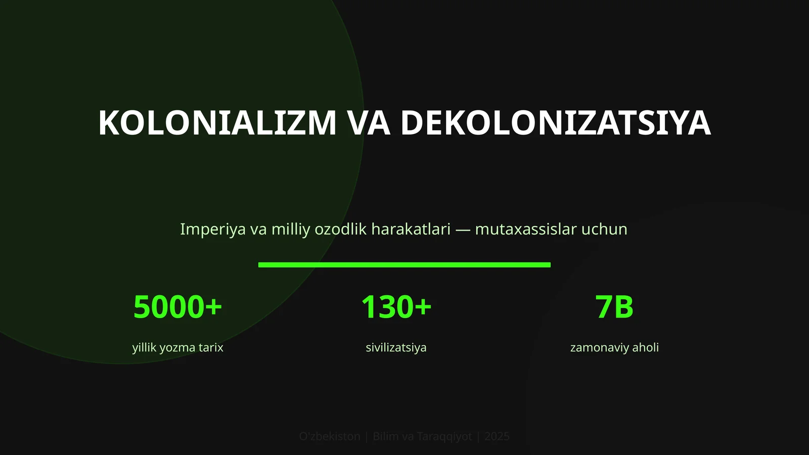 KOLONIALIZM VA DEKOLONIZATSIYA 1