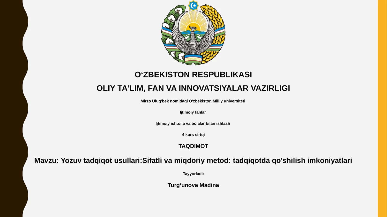 Yozuv tadqiqot usullari:Sifatli va miqdoriy metod: tadqiqotda qo'shilish imkoniyatlari 1