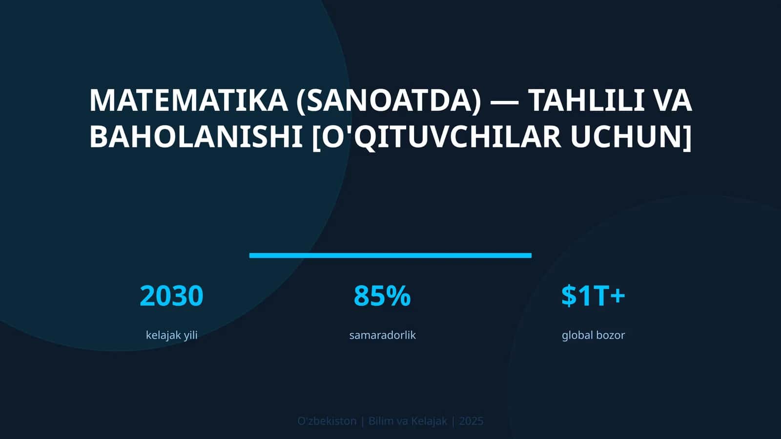 Matematika (sanoatda) — tahlili va baholanishi [o'qituvchilar uchun] 1