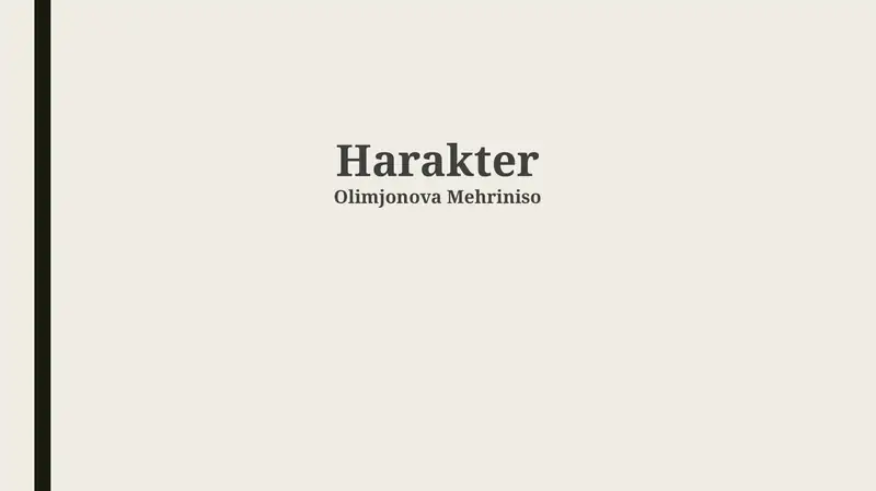 Harakter 1