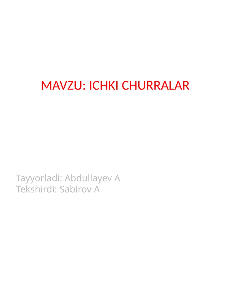 ICHKI CHURRALAR 1