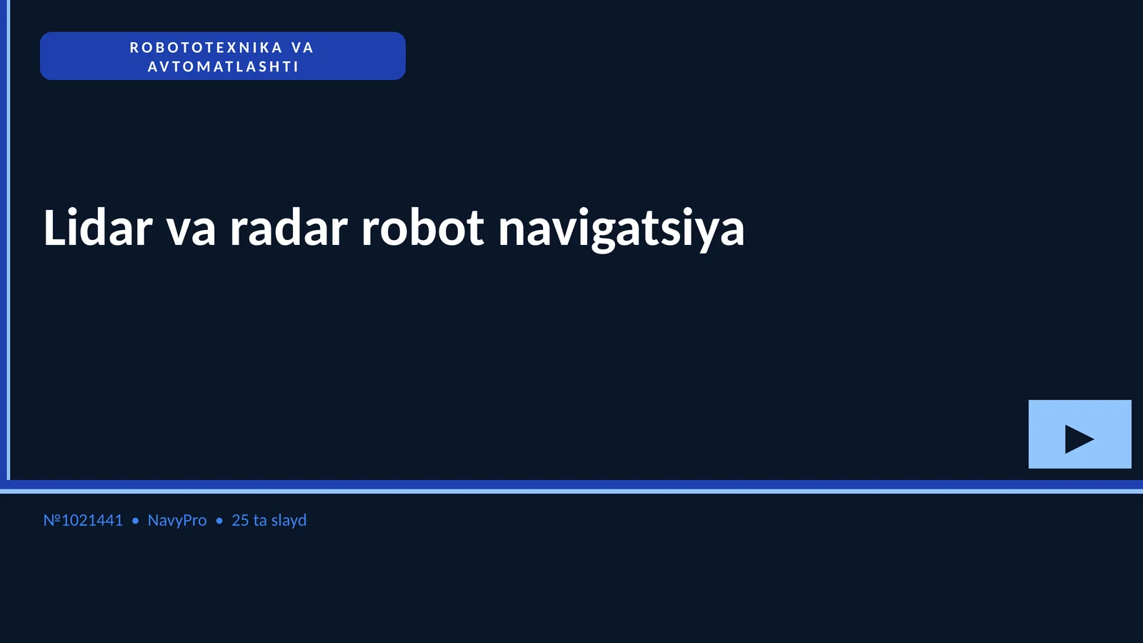 ROBOTOTEXNIKA VA AVTOMATLASHTI 1