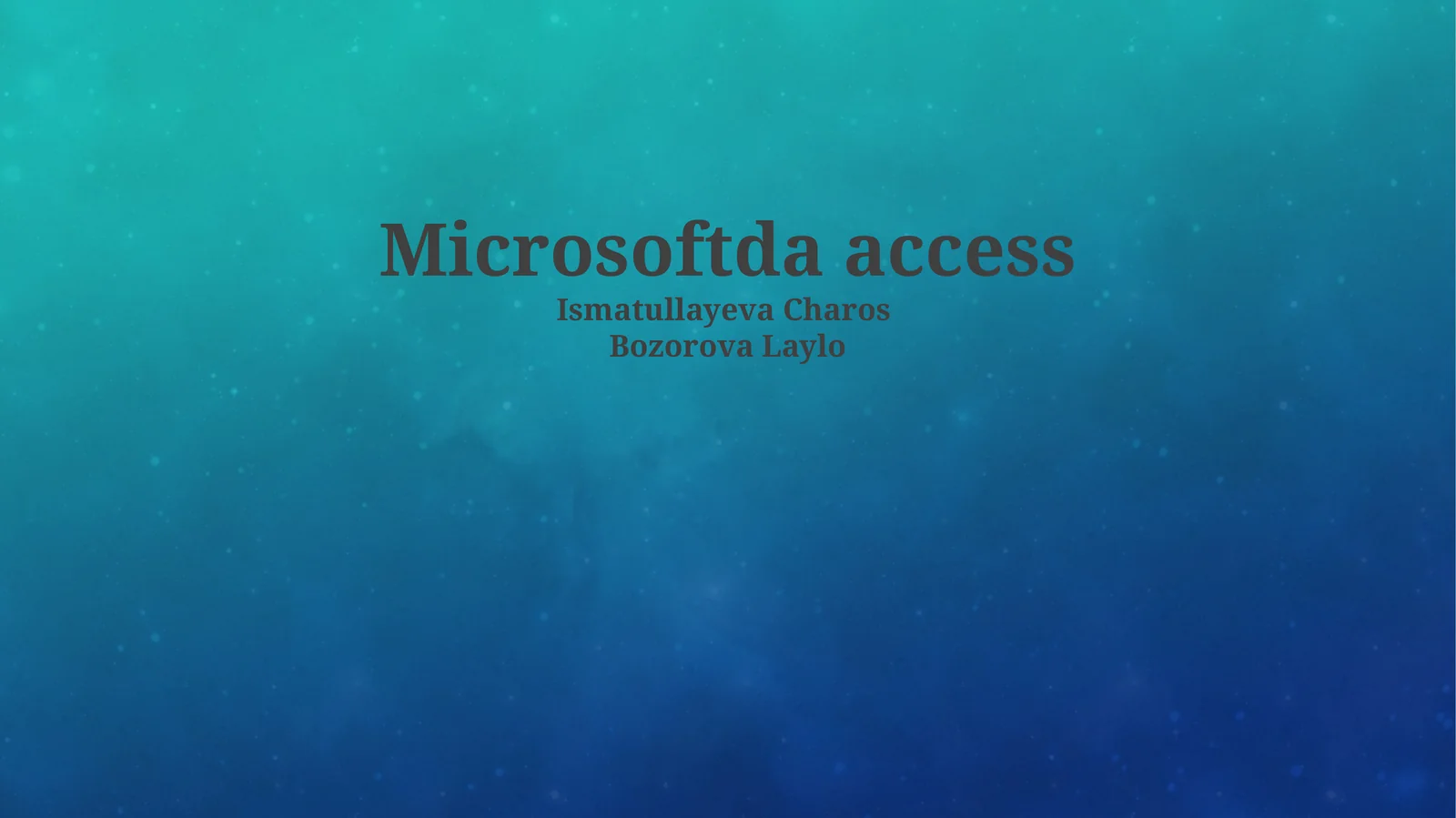 Microsoftda access 1