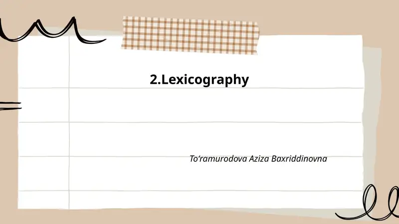 Lexicography 1
