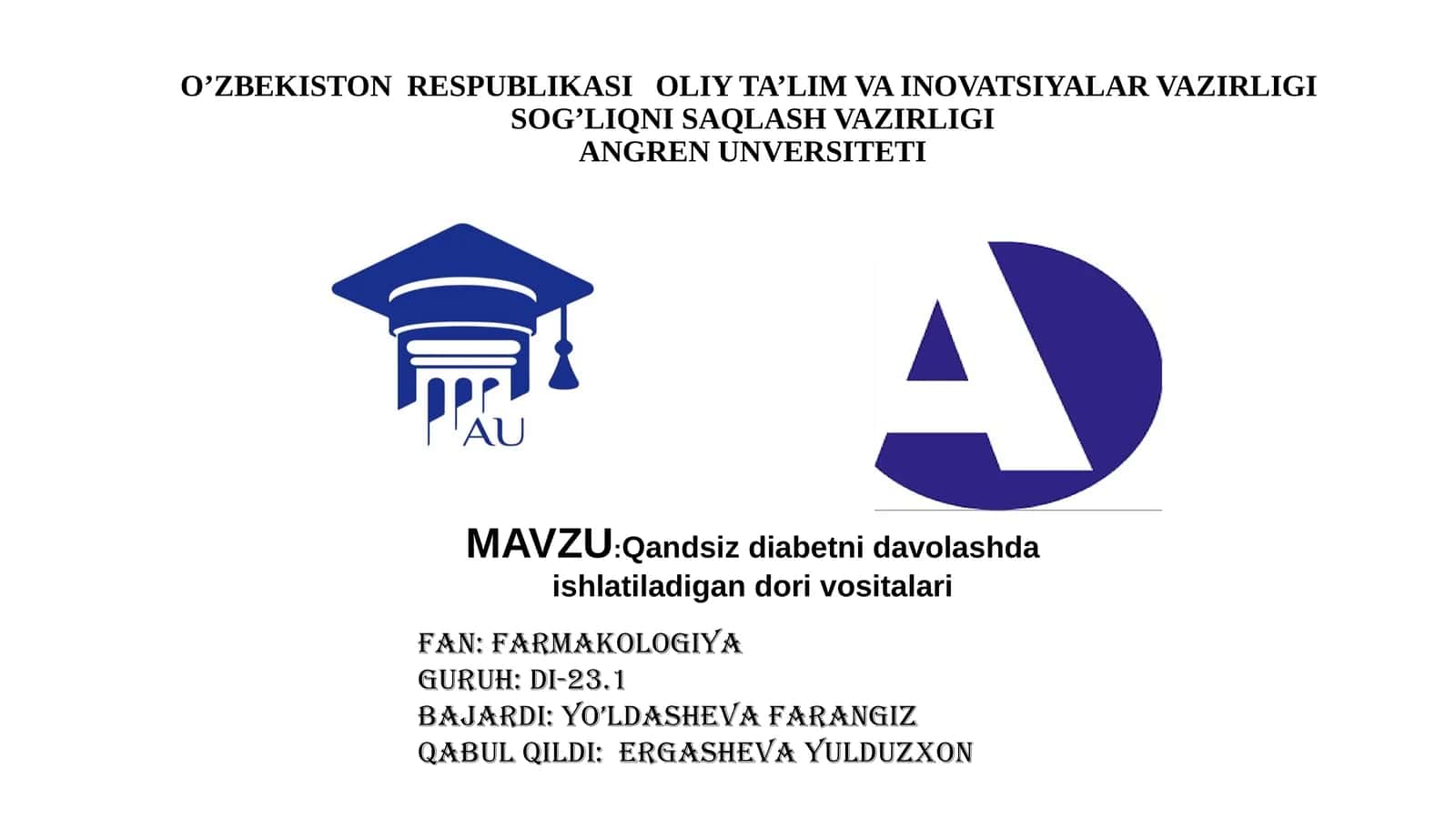 Qandsiz diabetni davolashda ishlatiladigan dori vositalari 1