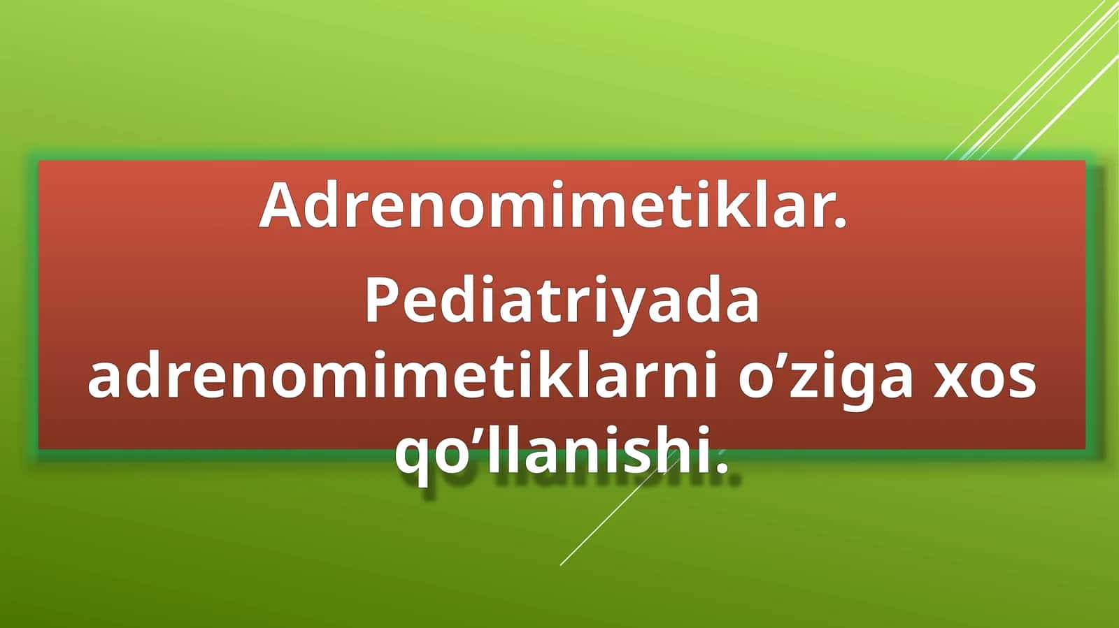 Adrenomimetiklar 1