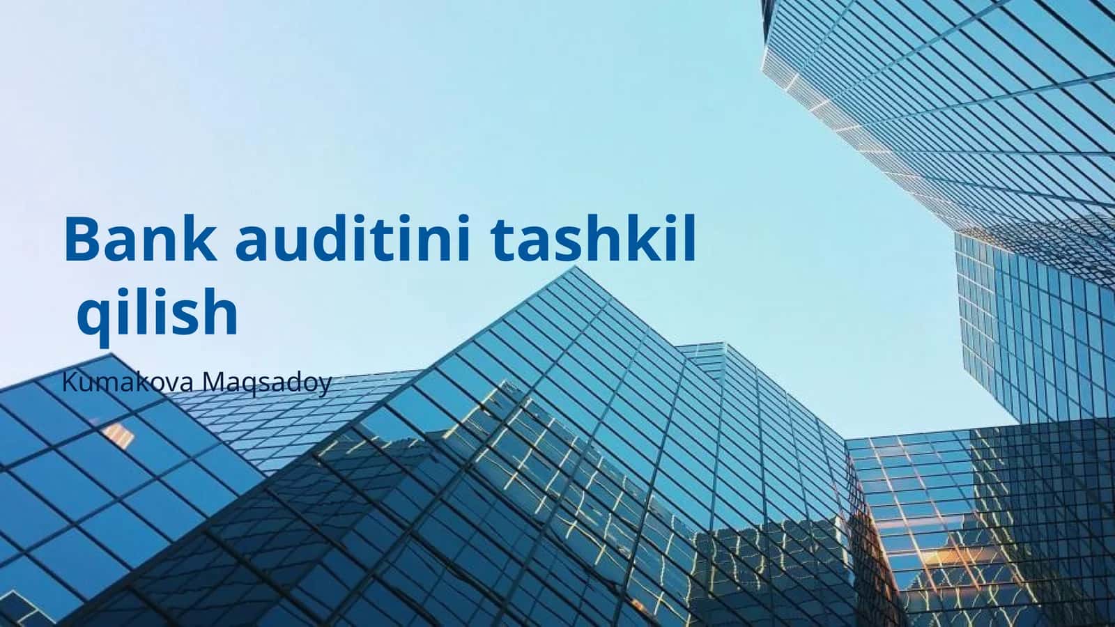 Bank auditini tashkil qilish 1
