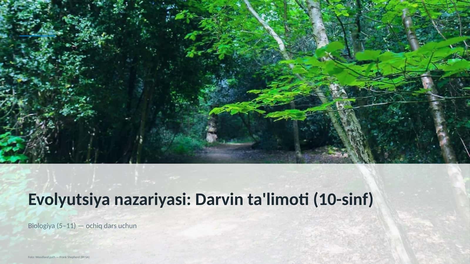 Evolyutsiya nazariyasi: Darvin ta'limoti (10-sinf) 1