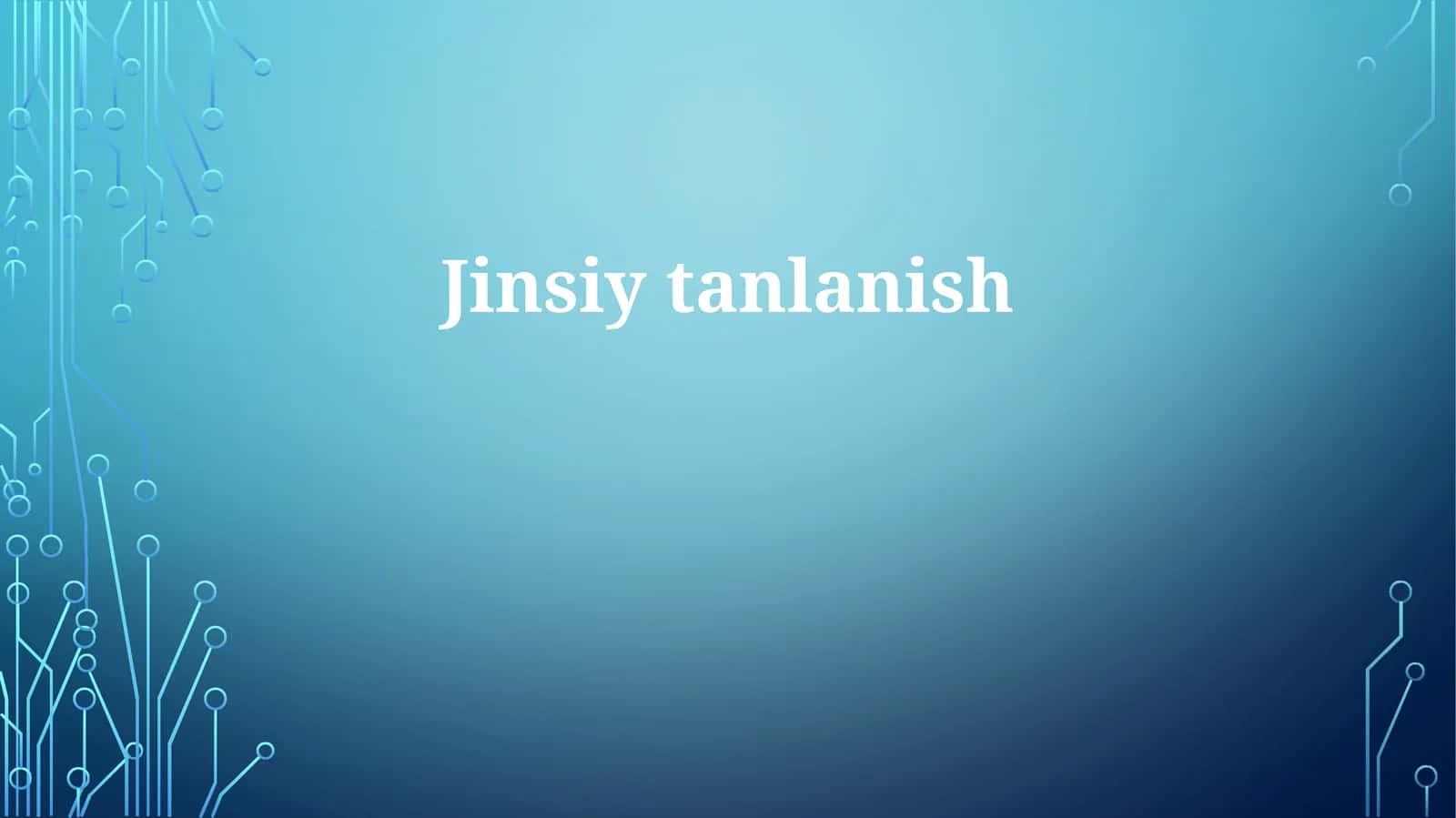 Jinsiy tanlanish 1