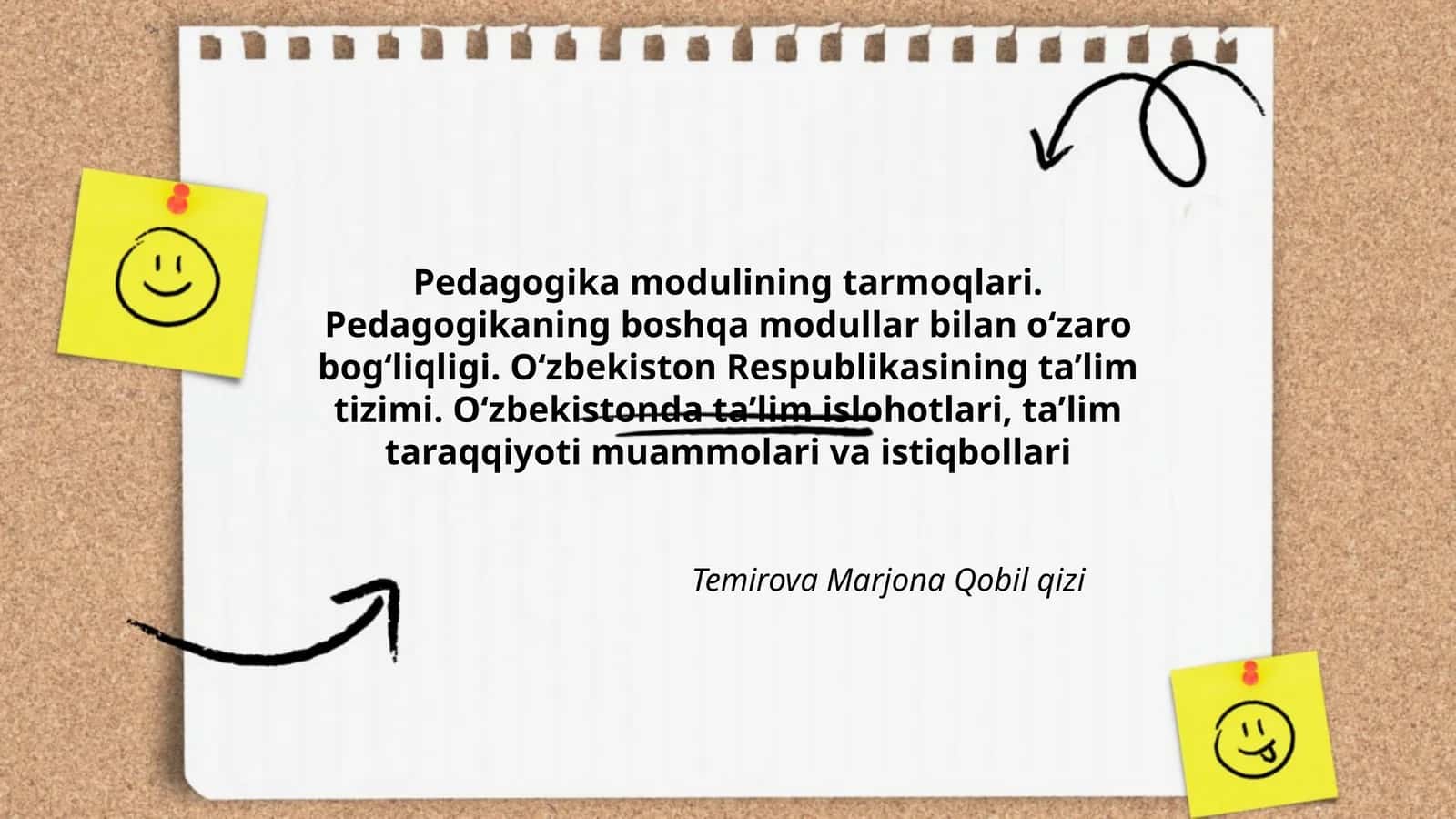 Pedagogika modulining tarmoqlari 1