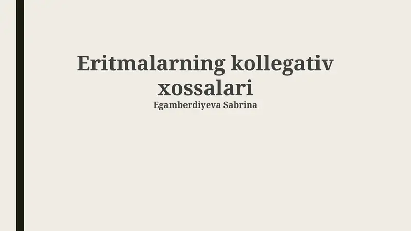 Eritmalarning kollegativ xossalari 1