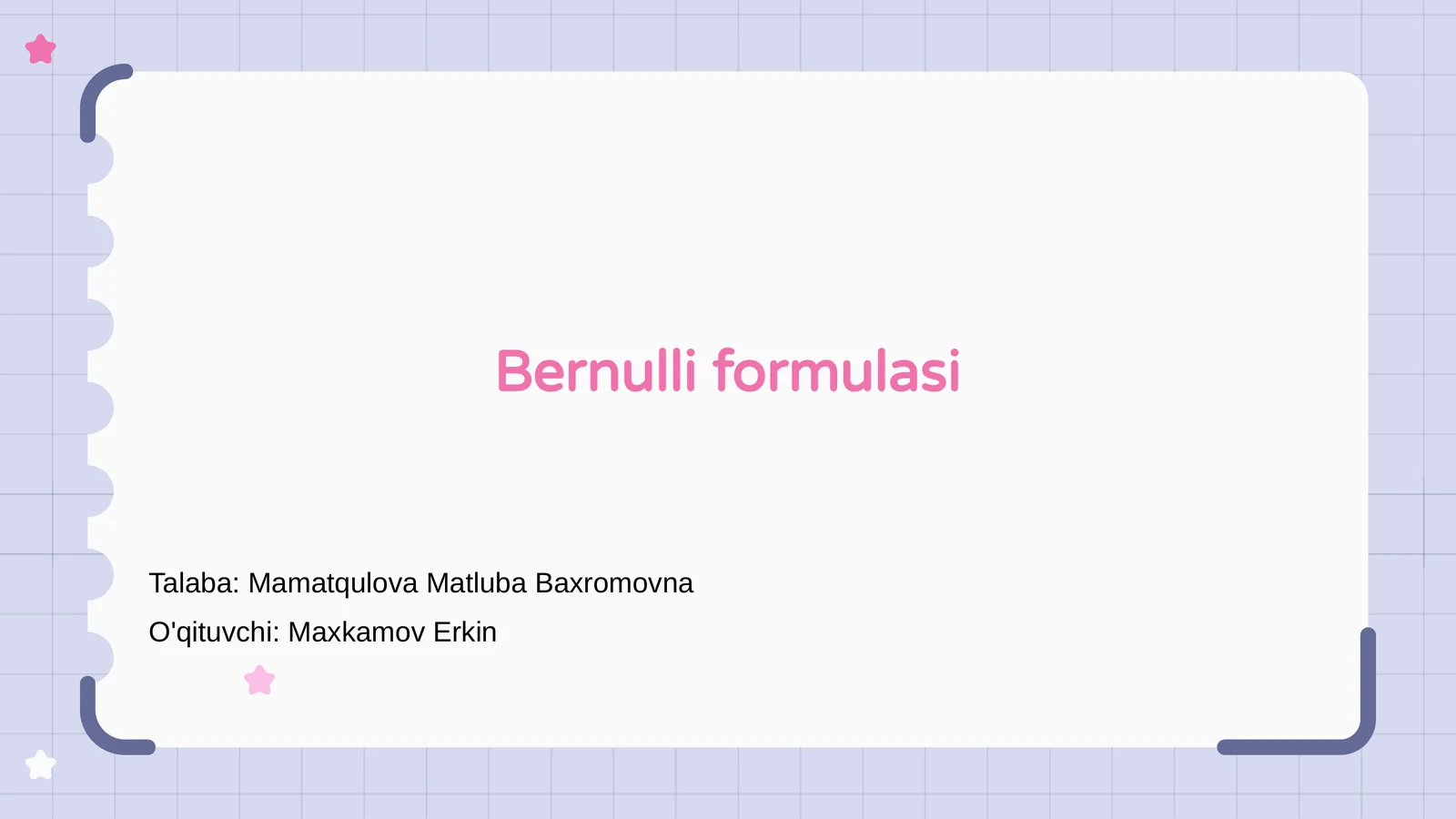 Bernulli formulasi 1
