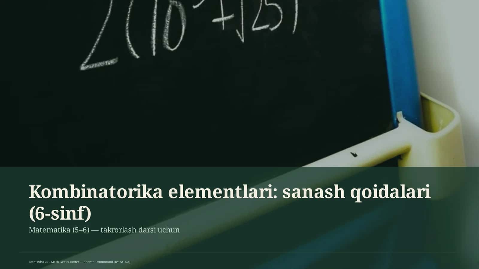 Kombinatorika elementlari: sanash qoidalari (6-sinf) 3