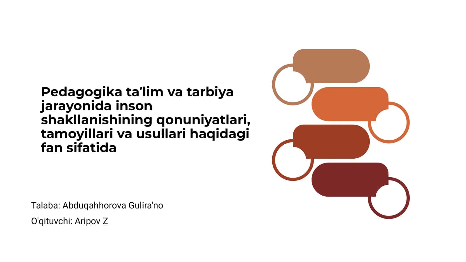 Pedagogika taʼlim va tarbiya jarayonida inson shakllanishining qonuniyatlari, tamoyillari va usullari 1