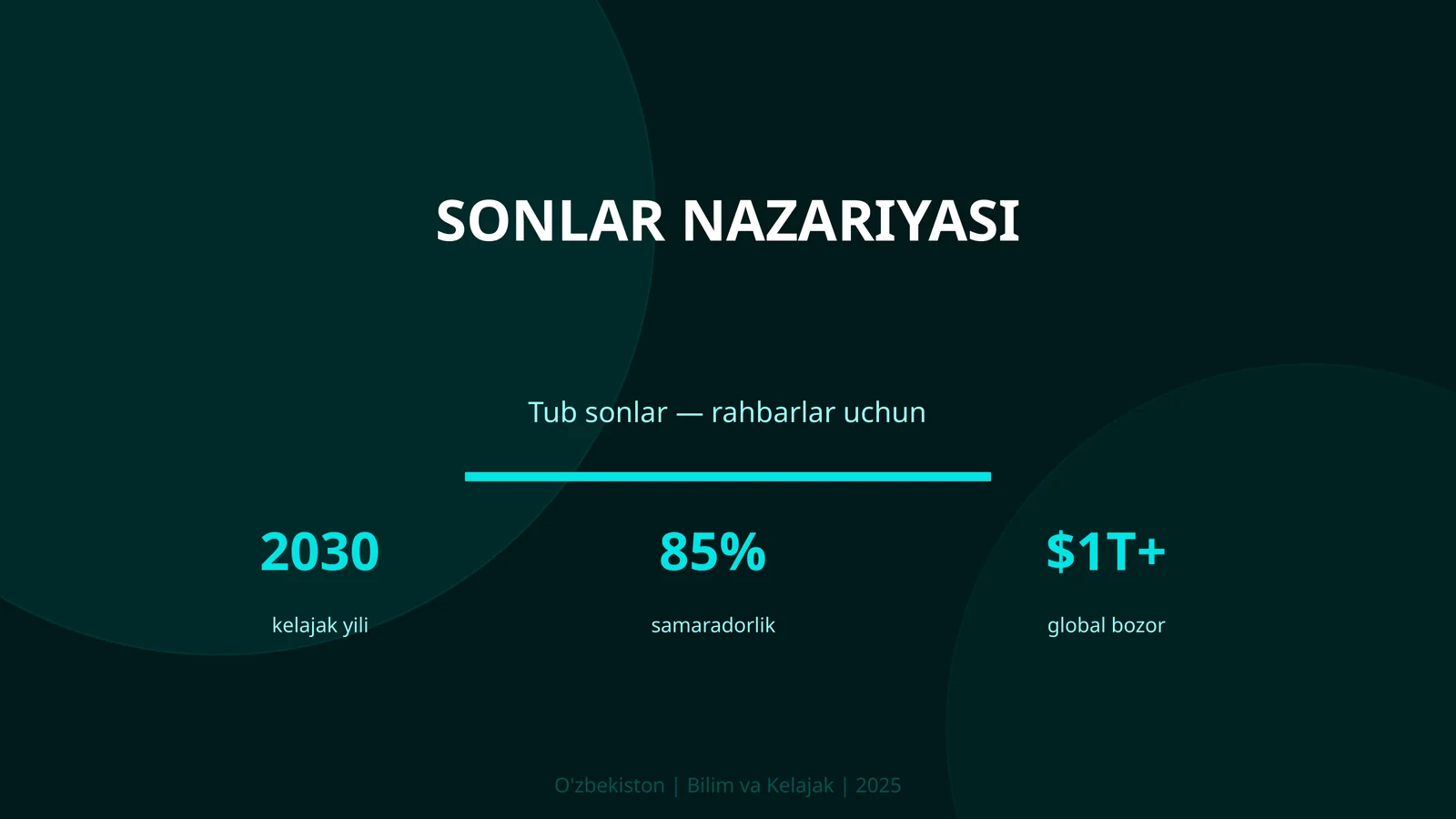 SONLAR NAZARIYASI 1