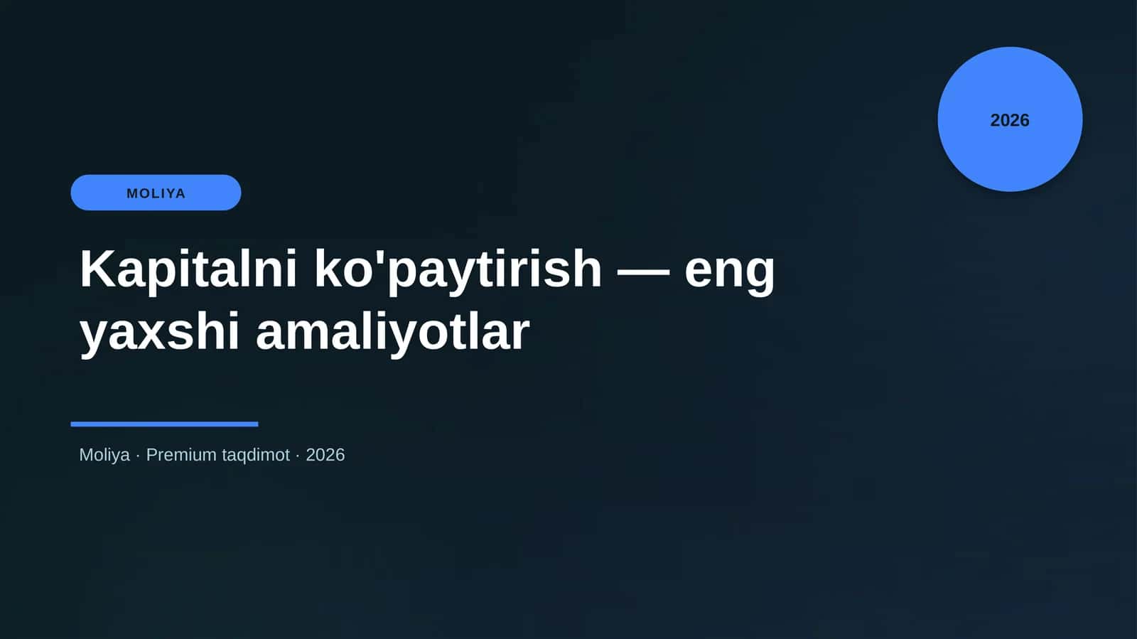 Kapitalni ko'paytirish — eng yaxshi amaliyotlar 1