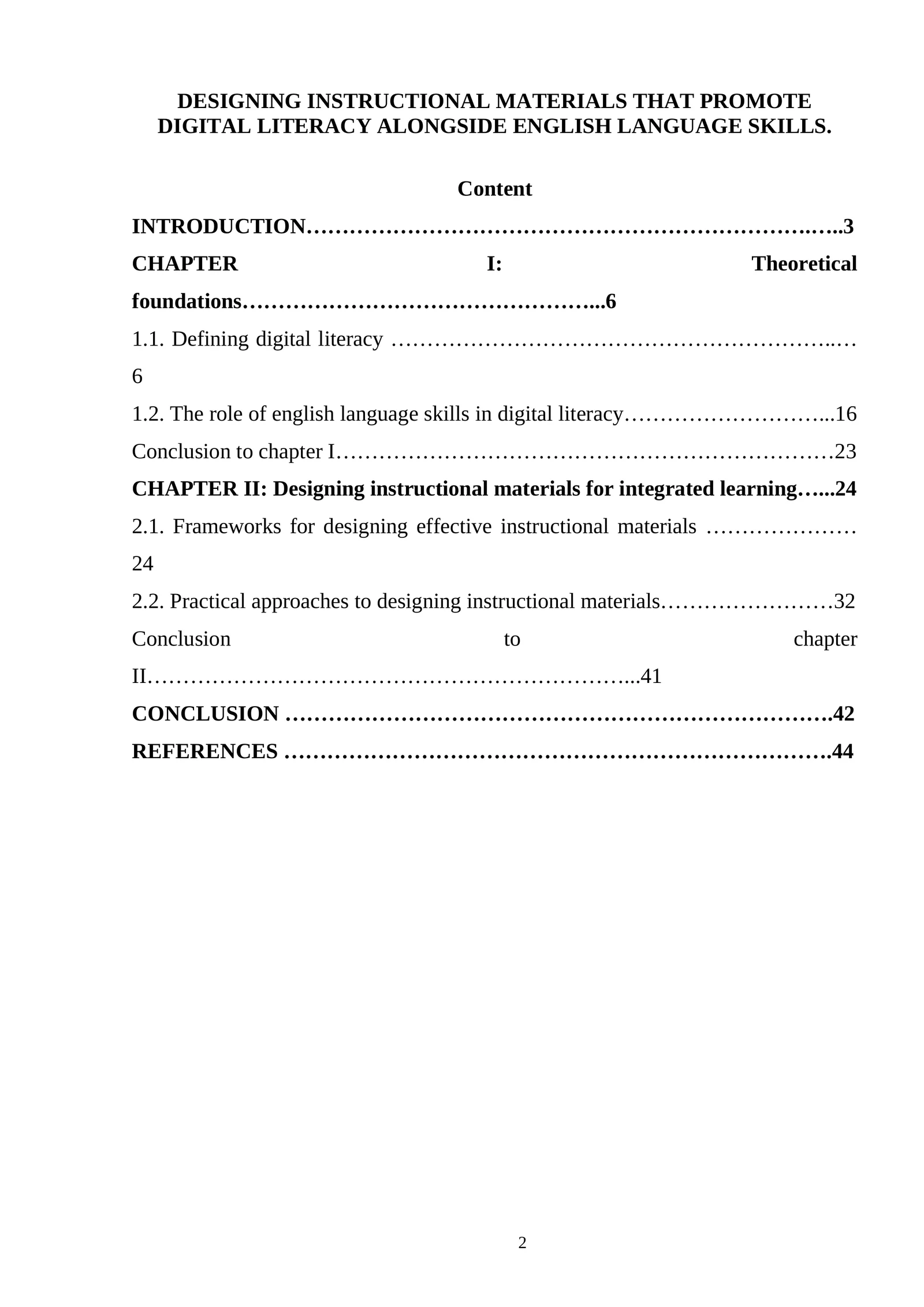 Designing instructional materials for digital literacy 1