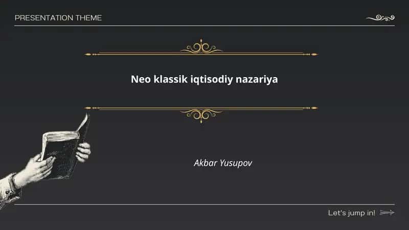 Neo klassik iqtisodiy nazariya 1