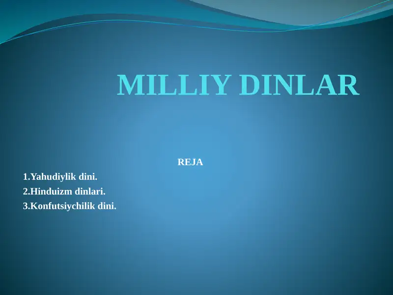 Milliy dinlar 1