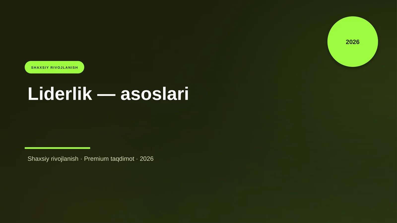 Liderlik — asoslari 1