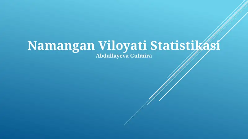 Namangan Viloyati Statistikasi 1