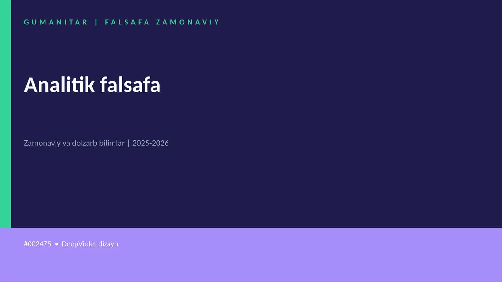 Analitik falsafa 1