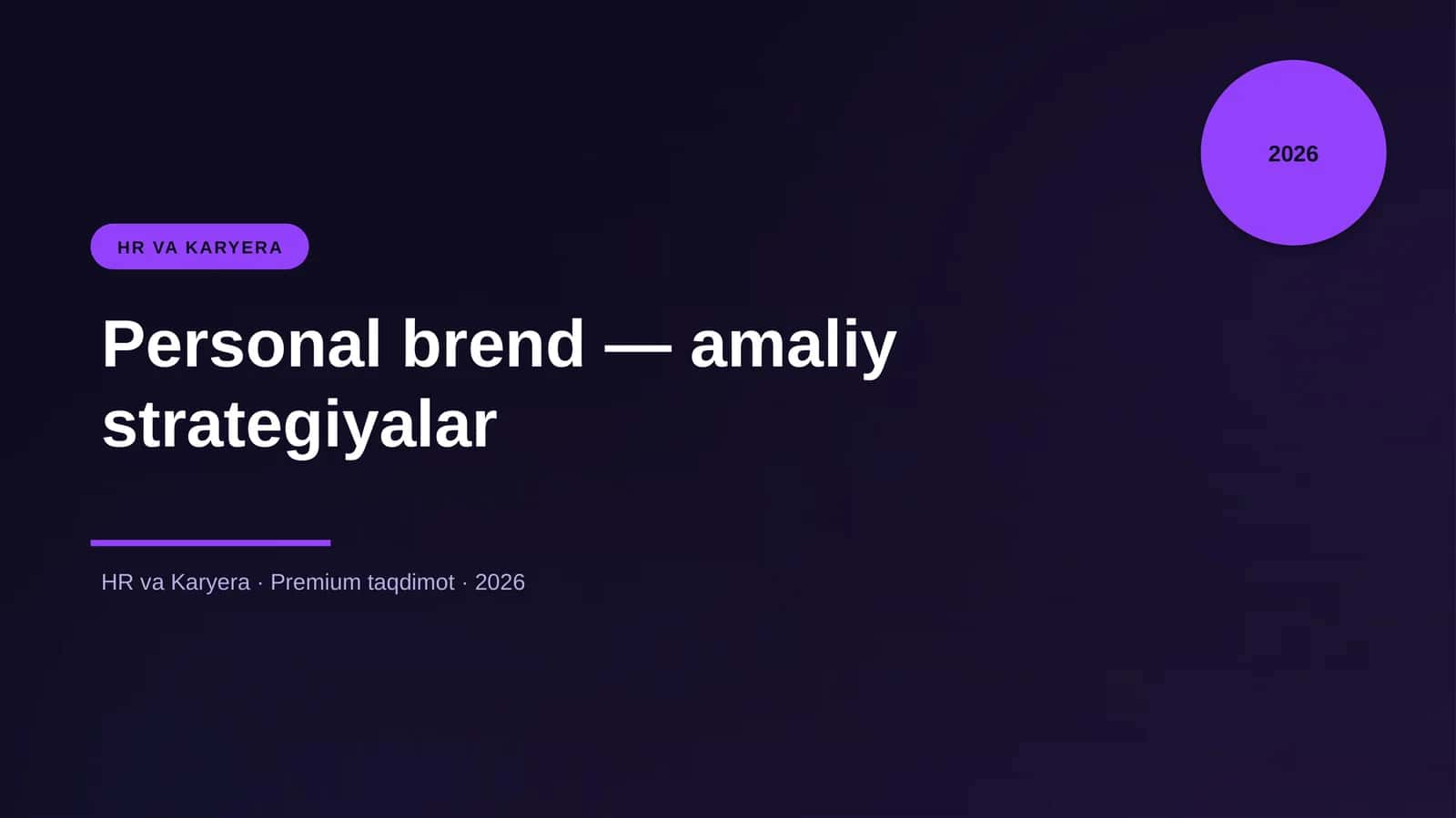 Personal brend — amaliy strategiyalar 1