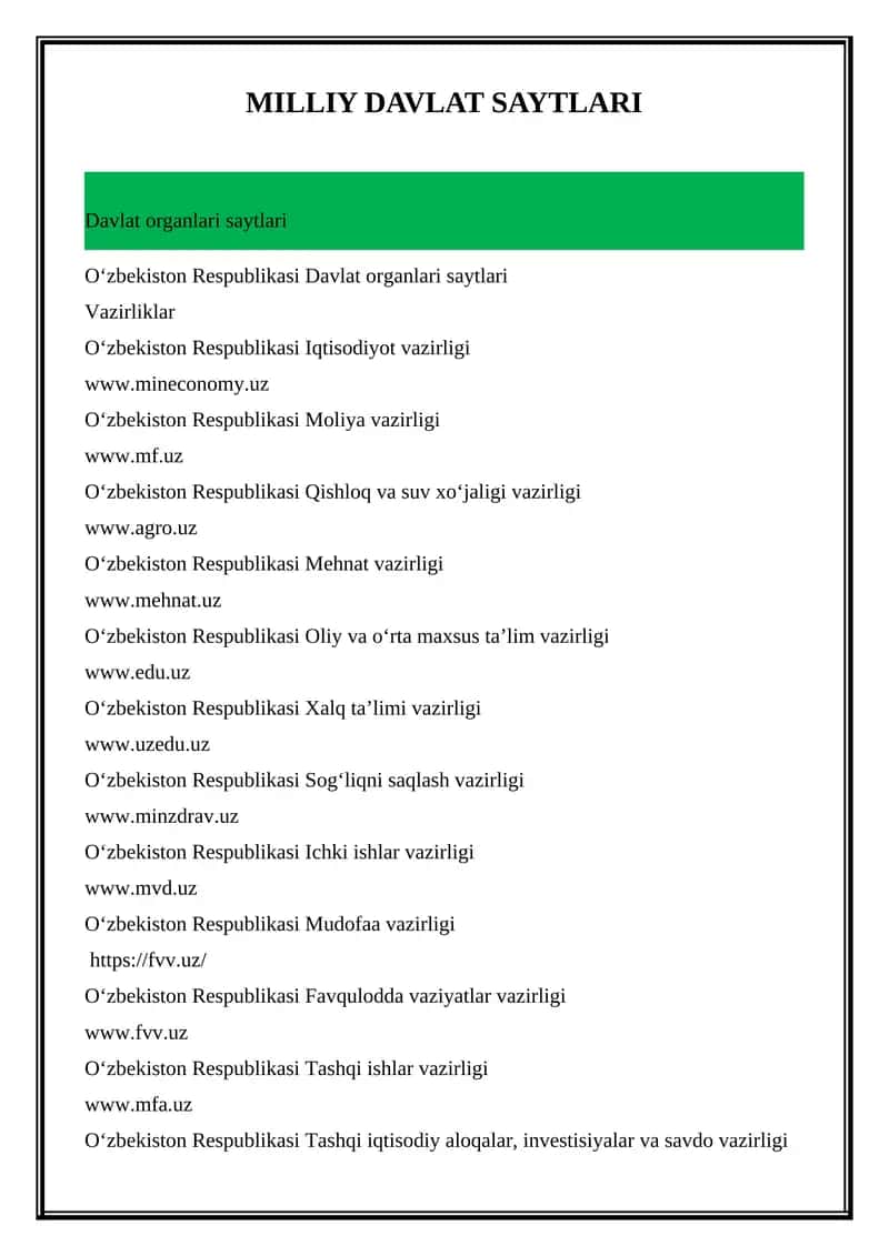 O‘zbekiston Respublikasi Iqtisodiyot vazirligi 1