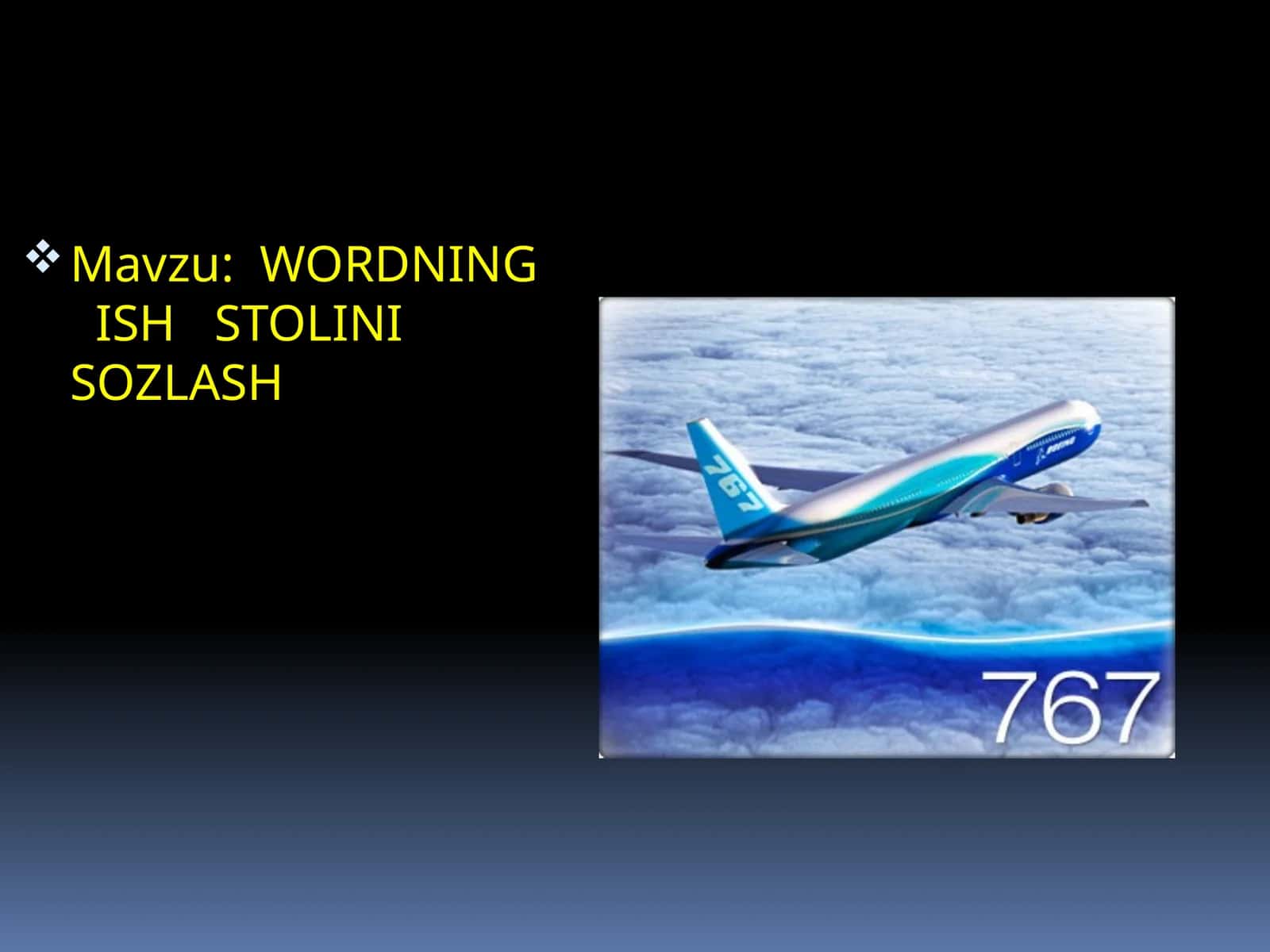 WORDNING ISH STOLINI SOZLASH 1