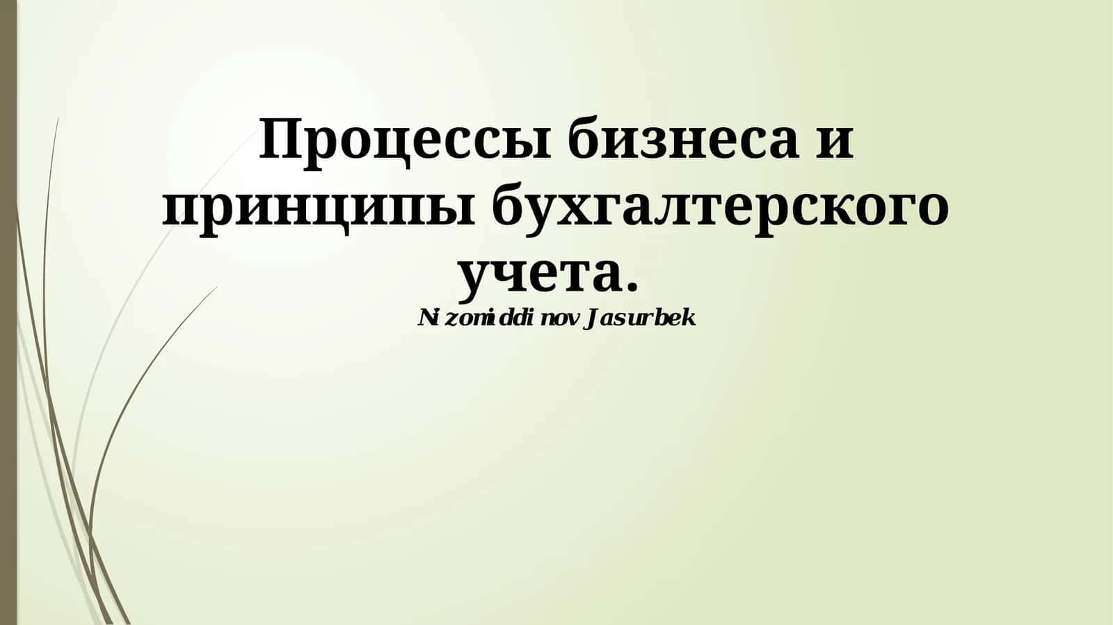 Процессы бизнеса и принципы бухгалтерского учета 1