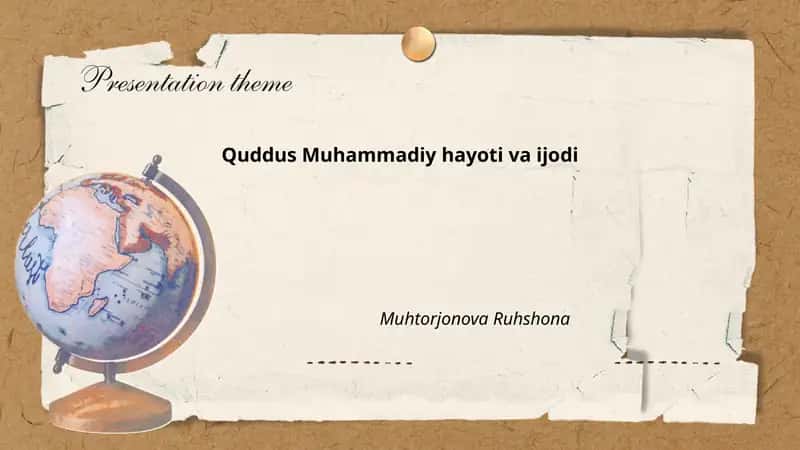 Quddus Muhammadiy hayoti va ijodi 1