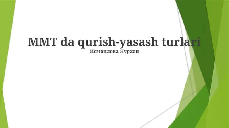 Panelli MMT konstruksiyalari 1